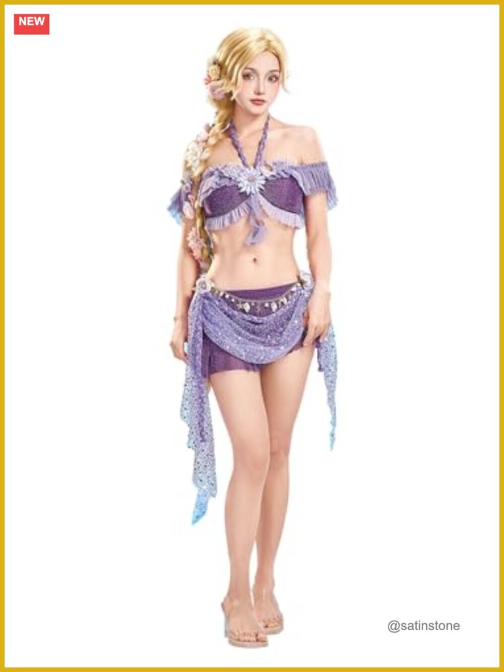 Princess Cosplay Swimsuit Mermaid Bathing Suit Retro Bikini Set Rave